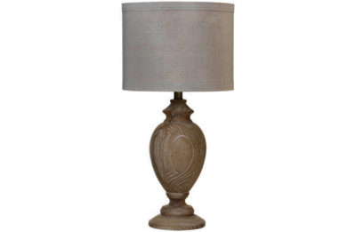 Premier Housewares Antilia Wooden Table Lamp - Cream.